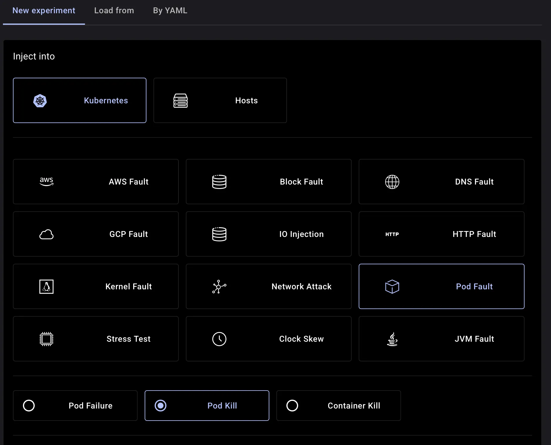 Experiment configuration auto-populated from YAML