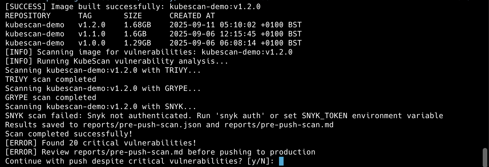 Scan Confirmation Prompt